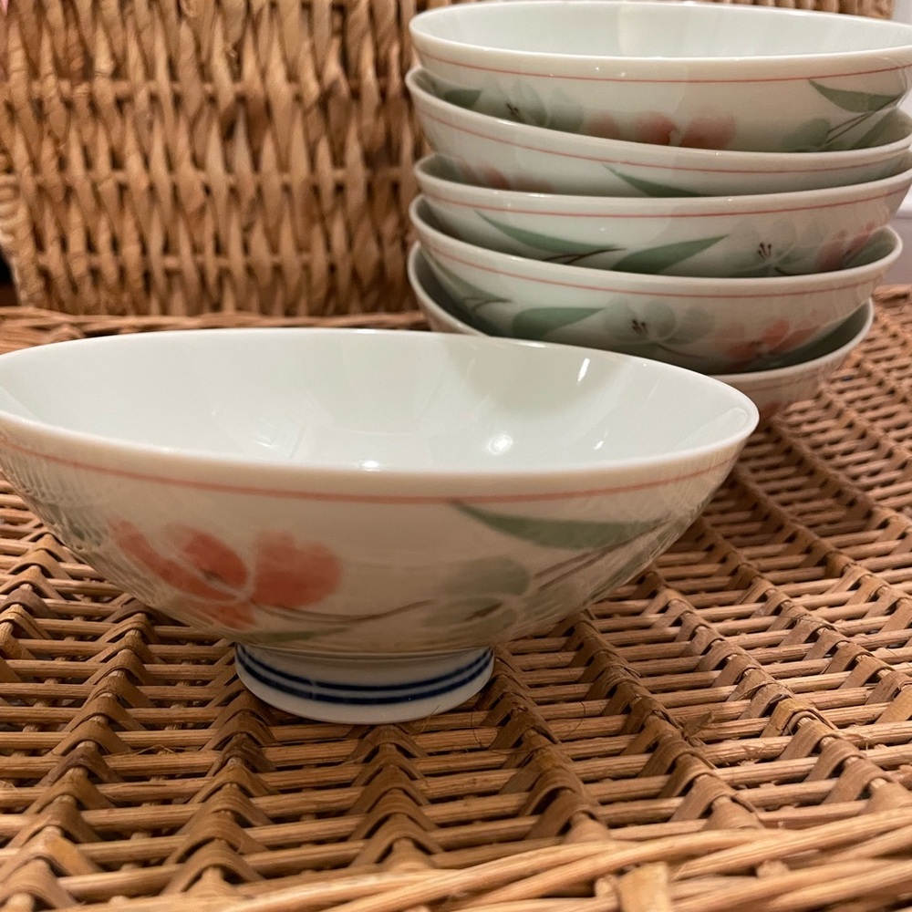 Vintage Floral  Rice Bowl set of 6